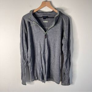 Men's Wool Quarter Zip-Up Sweatshirt in Gray Rail Riders size Large